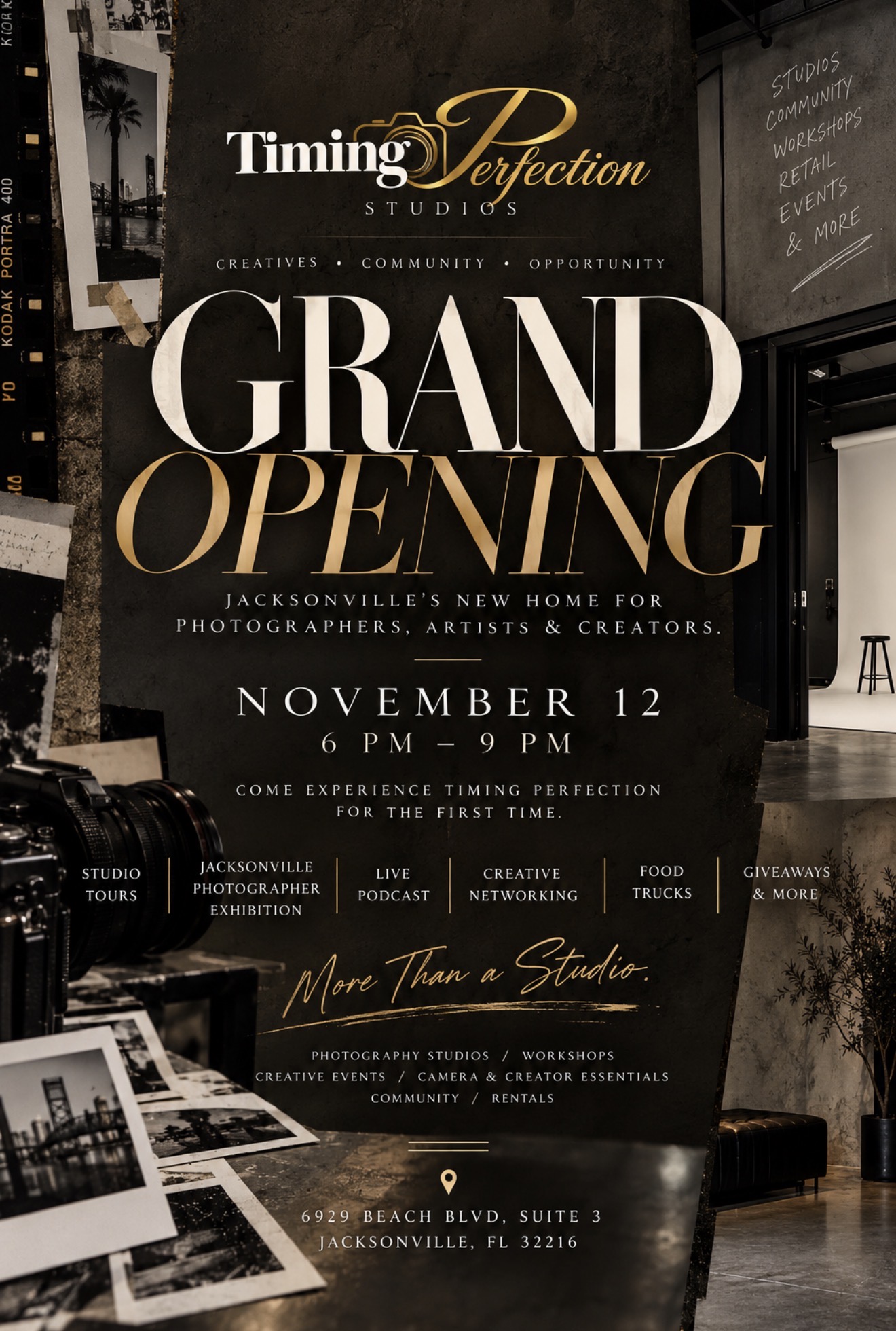 Timing Perfection Grand Opening event artwork